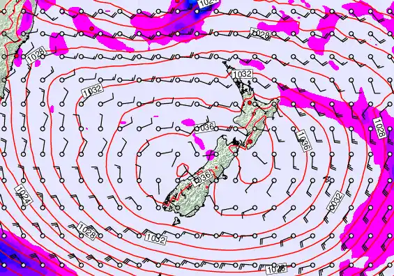 New Zealand forecast chart for Thursday, April 30th, 2026 at 6:00 AM