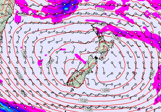 New Zealand forecast chart for Thursday, April 30th, 2026 at 12:00 PM