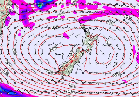 New Zealand forecast chart for Friday, May 1st, 2026 at 6:00 AM