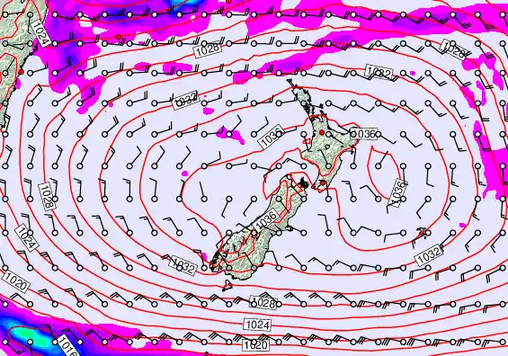 New Zealand forecast chart for Friday, May 1st, 2026 at 12:00 PM
