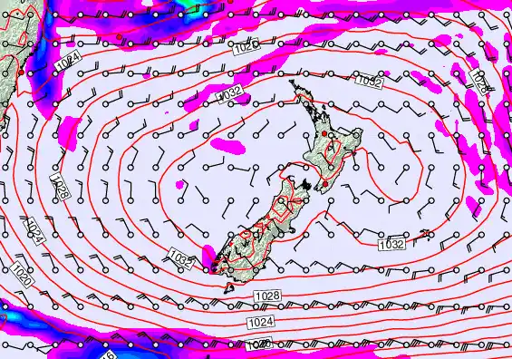 New Zealand forecast chart for Friday, May 1st, 2026 at 6:00 PM