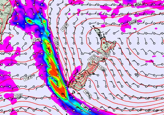 New Zealand forecast chart for Tuesday, May 5th, 2026 at 6:00 PM