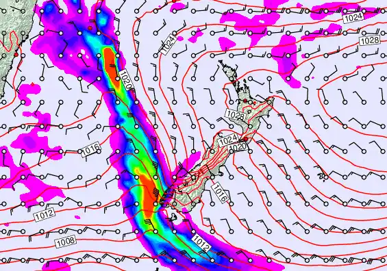 New Zealand forecast chart for Wednesday, May 6th, 2026 at 12:00 AM