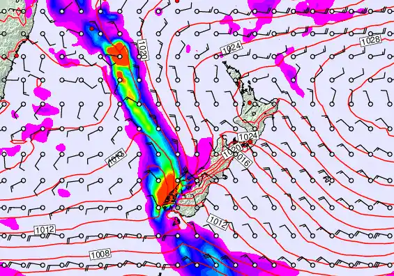New Zealand forecast chart for Wednesday, May 6th, 2026 at 6:00 AM