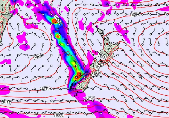 New Zealand forecast chart for Wednesday, May 6th, 2026 at 12:00 PM