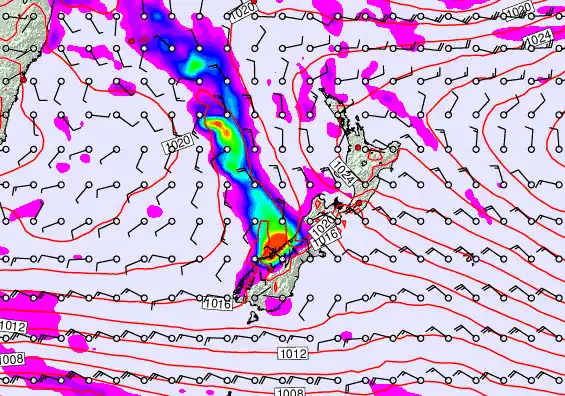 New Zealand forecast chart for Wednesday, May 6th, 2026 at 6:00 PM