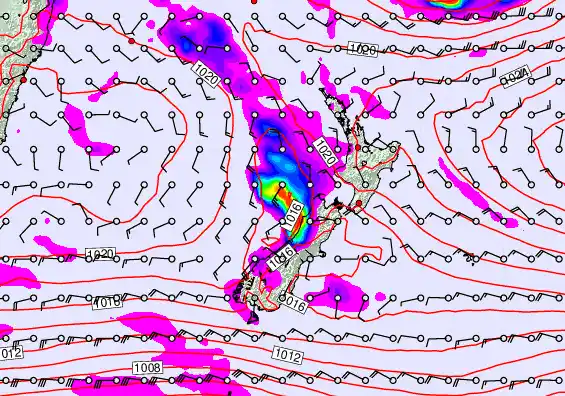 New Zealand forecast chart for Thursday, May 7th, 2026 at 6:00 AM