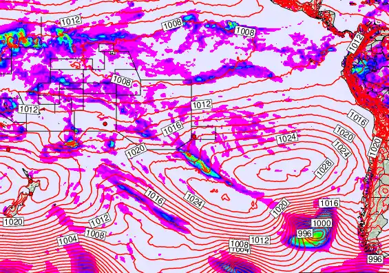 South Pacific forecast chart for Tuesday, April 28th, 2026 at 12:00 AM