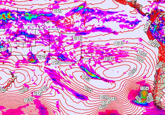 South Pacific forecast chart for Tuesday, April 28th, 2026 at 6:00 AM