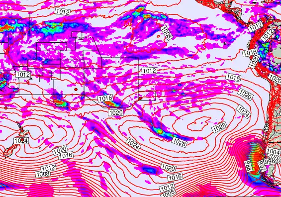 South Pacific forecast chart for Tuesday, April 28th, 2026 at 12:00 PM