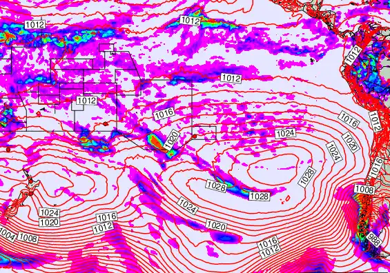 South Pacific forecast chart for Tuesday, April 28th, 2026 at 6:00 PM