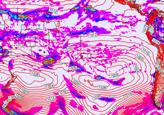South Pacific forecast chart for Wednesday, April 29th, 2026 at 6:00 AM