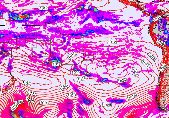 South Pacific forecast chart for Wednesday, April 29th, 2026 at 12:00 PM