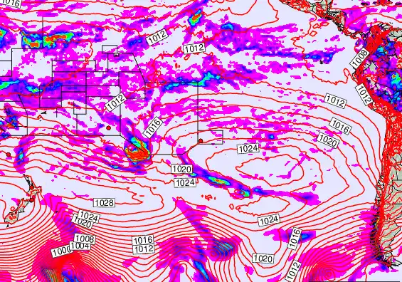 South Pacific forecast chart for Wednesday, April 29th, 2026 at 6:00 PM