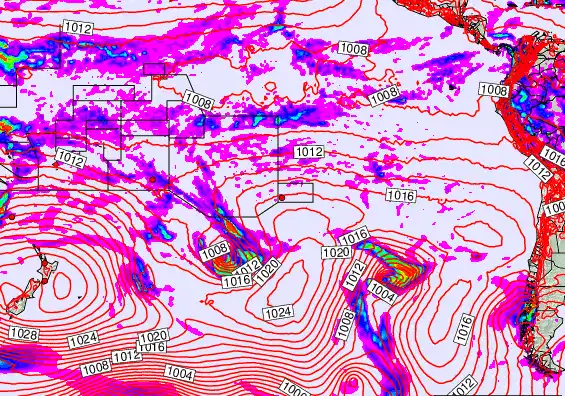 South Pacific forecast chart for Friday, May 1st, 2026 at 12:00 AM