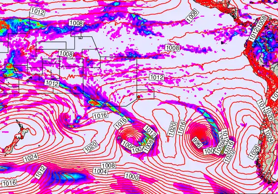 South Pacific forecast chart for Saturday, May 2nd, 2026 at 12:00 AM