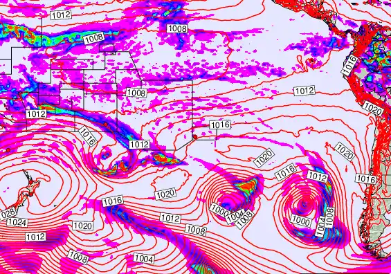 South Pacific forecast chart for Sunday, May 3rd, 2026 at 12:00 AM