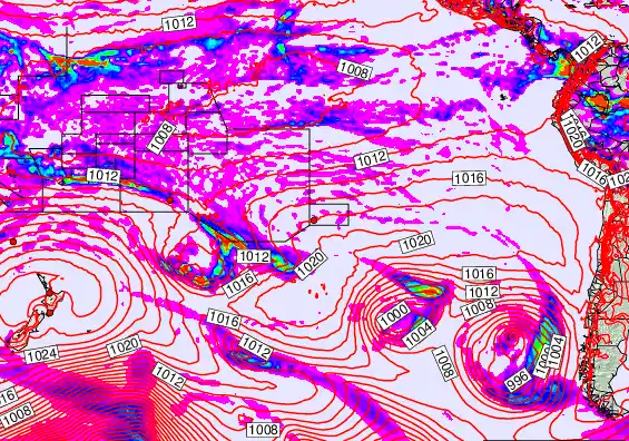 South Pacific forecast chart for Sunday, May 3rd, 2026 at 12:00 PM