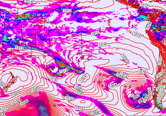 South Pacific forecast chart for Sunday, May 3rd, 2026 at 6:00 PM