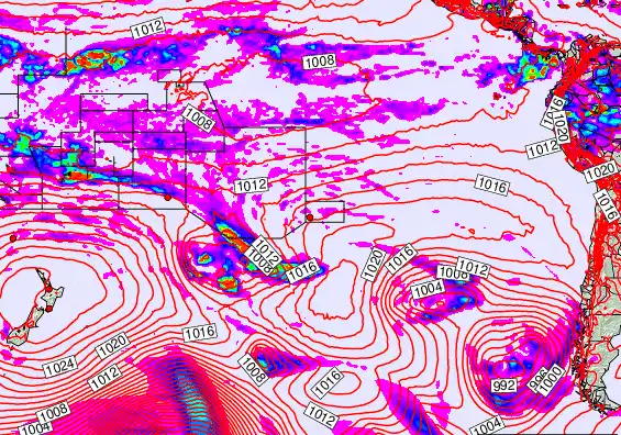 South Pacific forecast chart for Monday, May 4th, 2026 at 12:00 AM