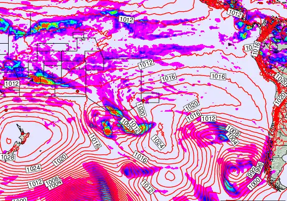 South Pacific forecast chart for Monday, May 4th, 2026 at 6:00 AM