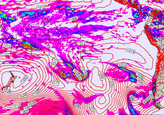 South Pacific forecast chart for Monday, May 4th, 2026 at 12:00 PM