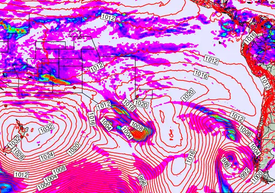South Pacific forecast chart for Monday, May 4th, 2026 at 6:00 PM