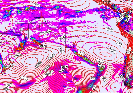 South Pacific forecast chart for Wednesday, May 6th, 2026 at 6:00 PM