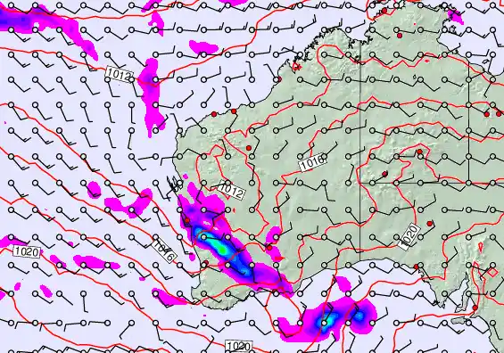 Western Australia forecast chart for Tuesday, April 28th, 2026 at 12:00 PM