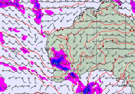 Western Australia forecast chart for Tuesday, April 28th, 2026 at 6:00 PM