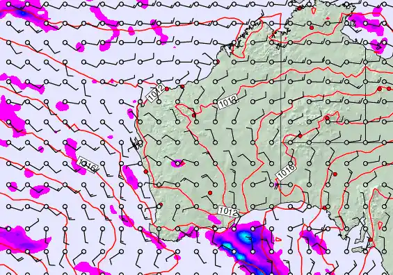 Western Australia forecast chart for Wednesday, April 29th, 2026 at 6:00 AM