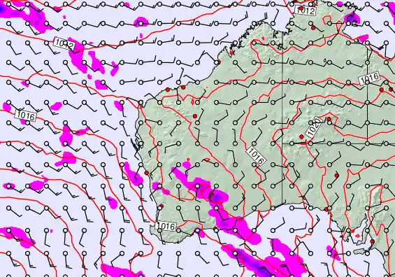 Western Australia forecast chart for Wednesday, April 29th, 2026 at 12:00 PM