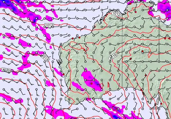 Western Australia forecast chart for Wednesday, April 29th, 2026 at 6:00 PM