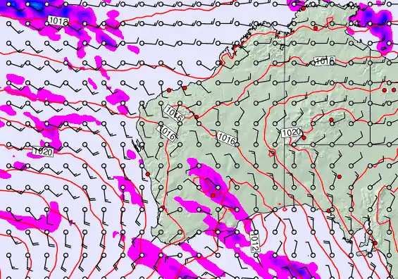 Western Australia forecast chart for Thursday, April 30th, 2026 at 12:00 AM