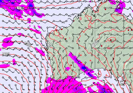 Western Australia forecast chart for Thursday, April 30th, 2026 at 12:00 PM