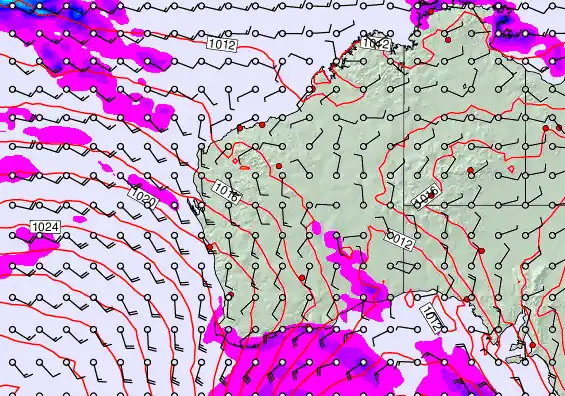 Western Australia forecast chart for Thursday, April 30th, 2026 at 6:00 PM