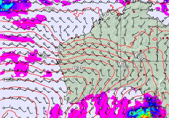 Western Australia forecast chart for Saturday, May 2nd, 2026 at 12:00 AM