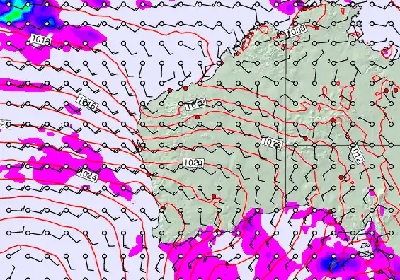 Western Australia forecast chart for Saturday, May 2nd, 2026 at 6:00 AM