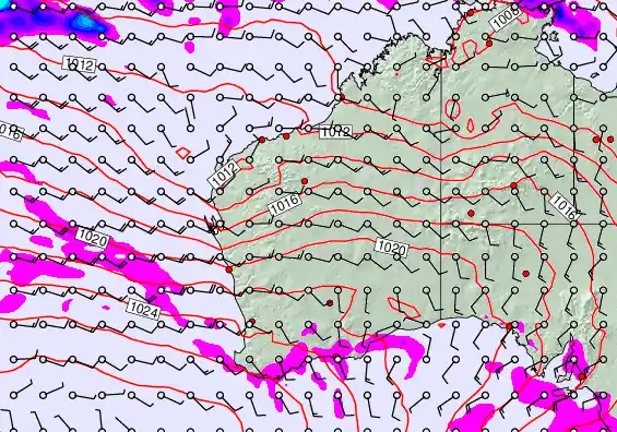Western Australia forecast chart for Sunday, May 3rd, 2026 at 6:00 AM