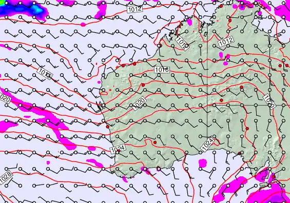 Western Australia forecast chart for Sunday, May 3rd, 2026 at 12:00 PM