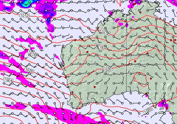 Western Australia forecast chart for Monday, May 4th, 2026 at 6:00 PM