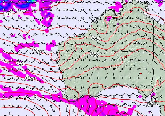 Western Australia forecast chart for Tuesday, May 5th, 2026 at 12:00 AM