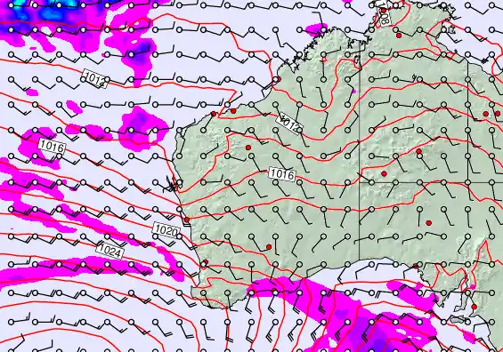 Western Australia forecast chart for Tuesday, May 5th, 2026 at 6:00 AM