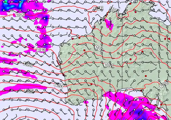 Western Australia forecast chart for Tuesday, May 5th, 2026 at 12:00 PM