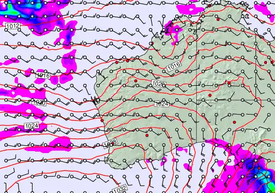 Western Australia forecast chart for Wednesday, May 6th, 2026 at 12:00 AM