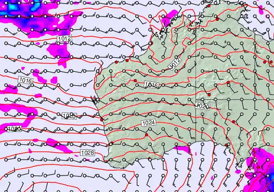 Western Australia forecast chart for Wednesday, May 6th, 2026 at 6:00 AM