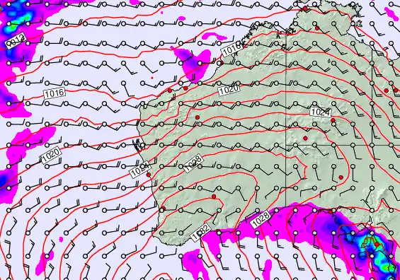 Western Australia forecast chart for Friday, May 8th, 2026 at 12:00 AM