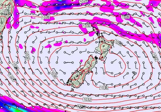 New Zealand forecast chart for Thursday, April 30th, 2026 at 6:00 PM