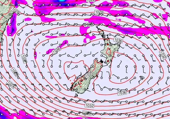 New Zealand forecast chart for Friday, May 1st, 2026 at 12:00 AM
