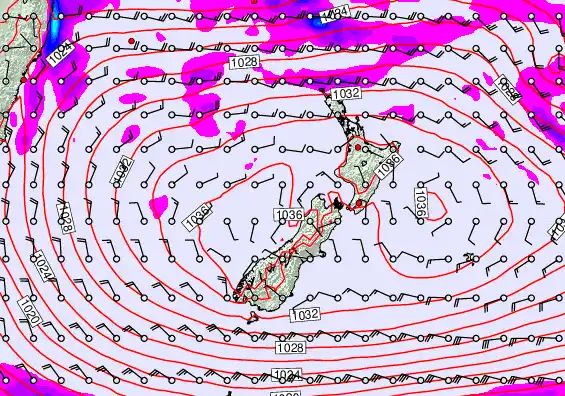 New Zealand forecast chart for Friday, May 1st, 2026 at 6:00 PM